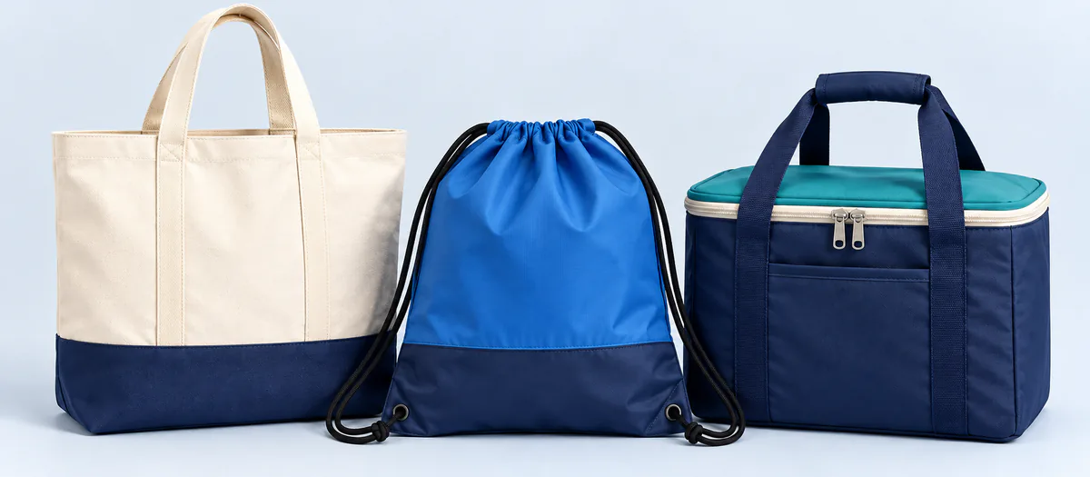 Custom tote, drawstring and cooler bags for promotional programs