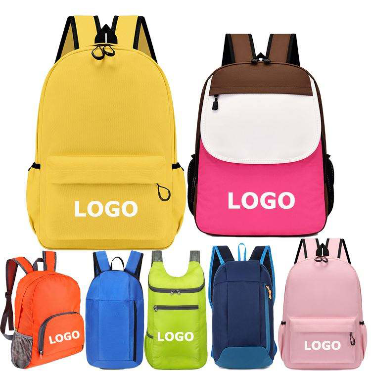 Approved custom backpack format reference showing several backpack color and shape directions