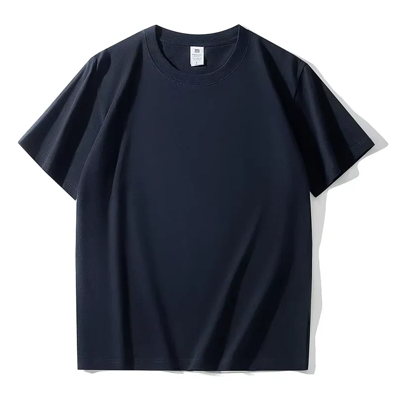 Real blank navy short-sleeve event T-shirt color reference