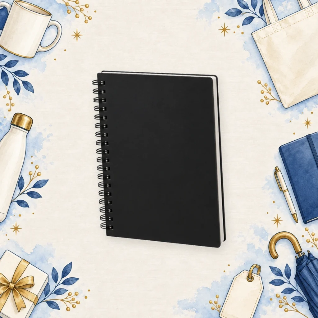 Black spiral notebook example