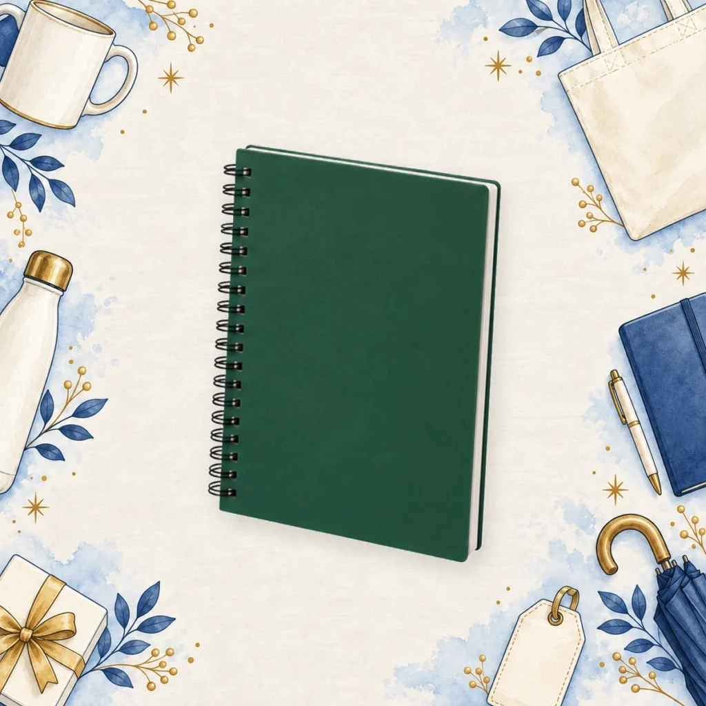 Green spiral notebook example