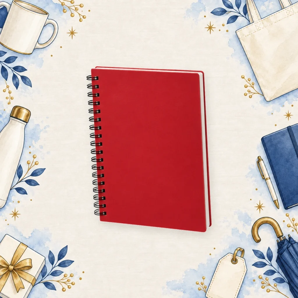 Red spiral notebook example