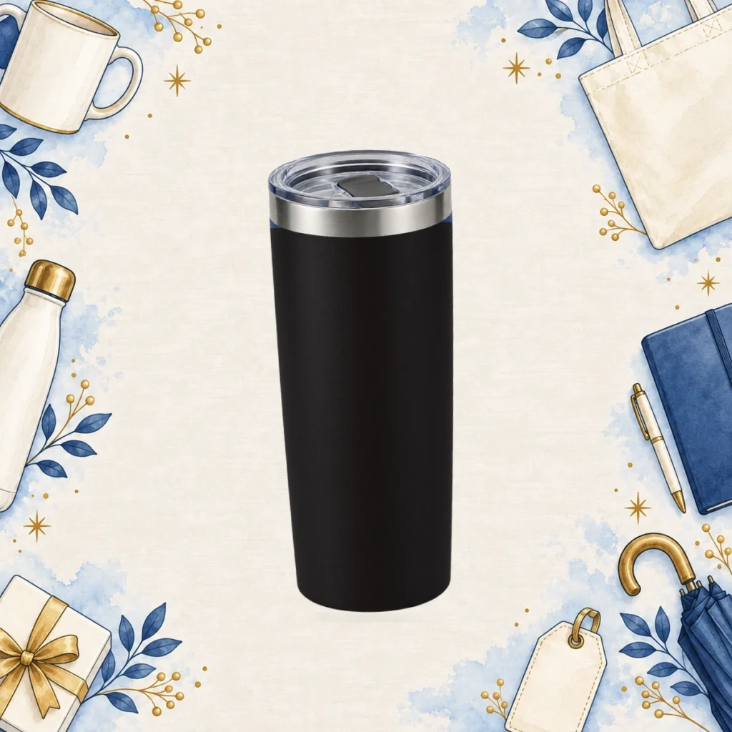 Black lidded tumbler example