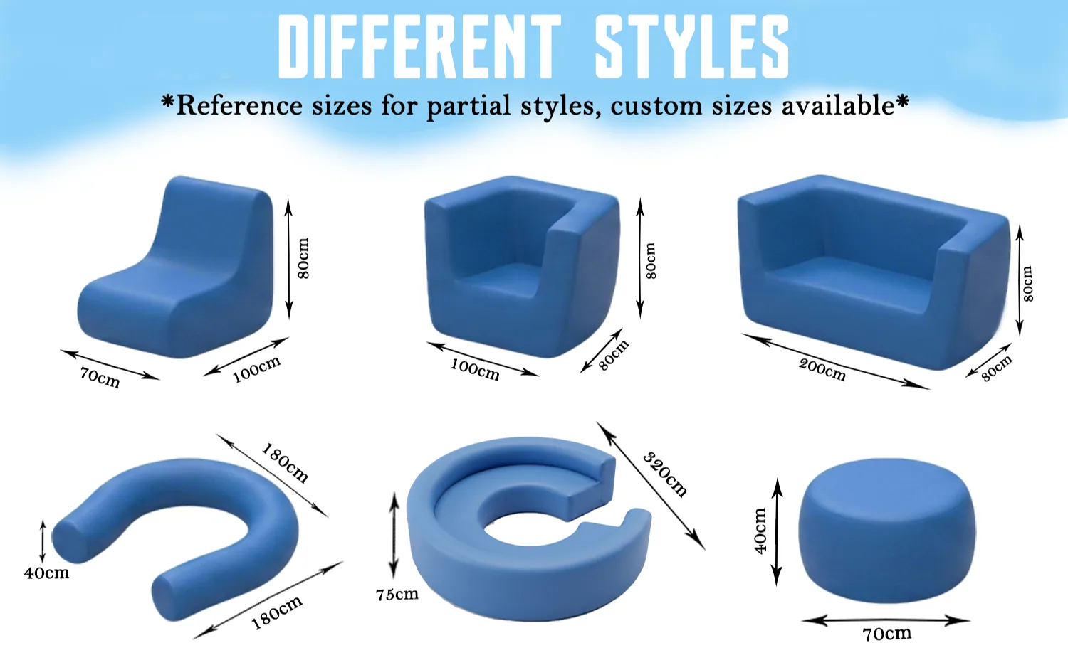 Individual inflatable chair, armchair and sofa form references