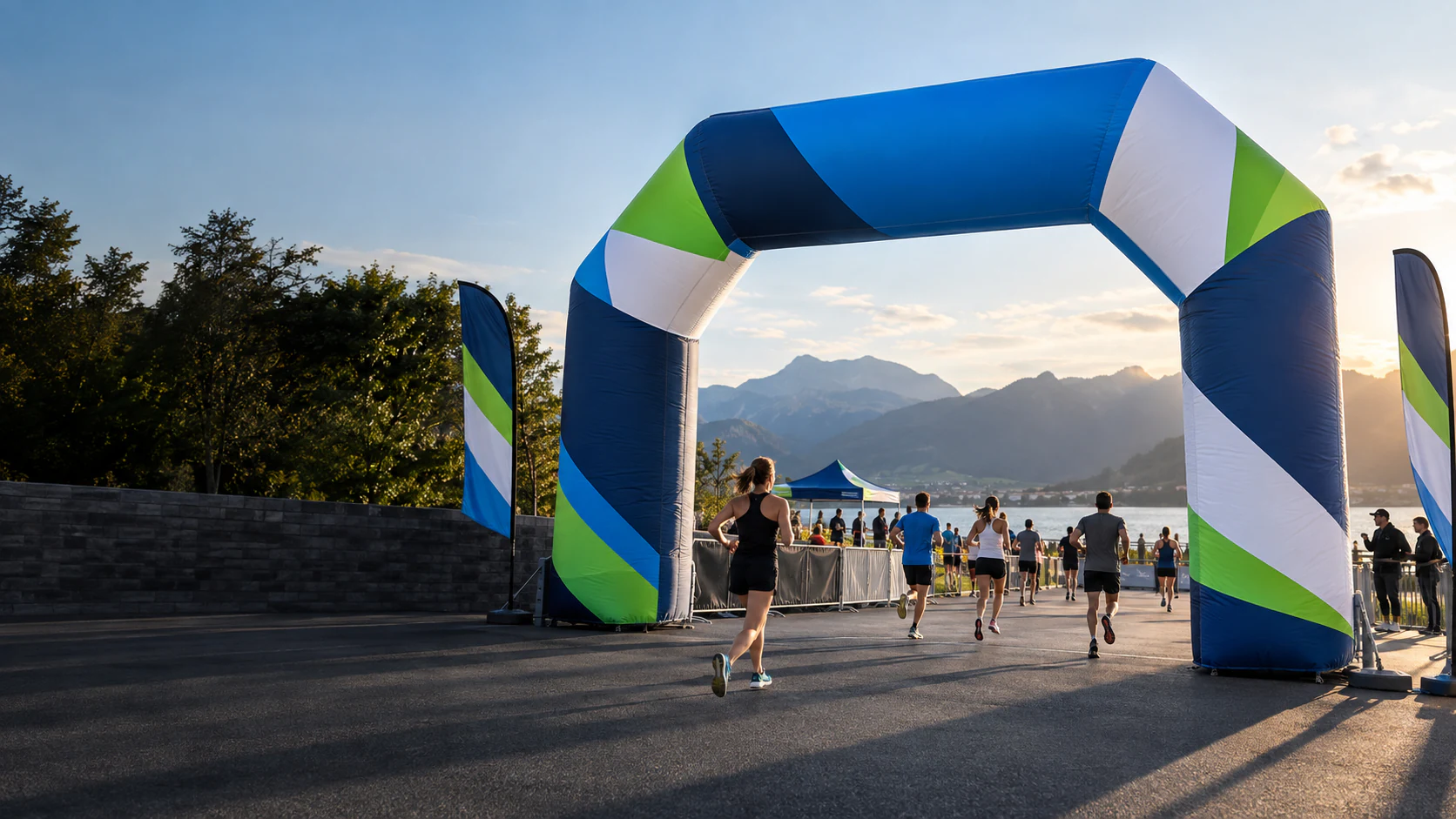 Large custom inflatable display at a branded outdoor event